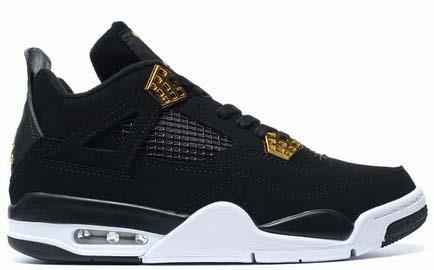 Air Jordan 4 Royalty Black White Gold