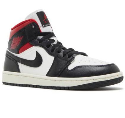 Wmns Air Jordan 1 Mid Black Sail Gym Red