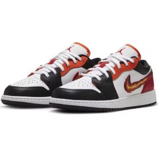 Air Jordan 1 Low Flaming Swoosh GS 