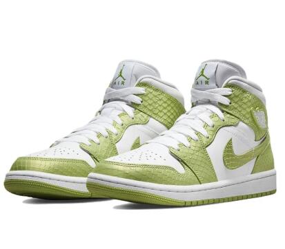 Wmns Air Jordan 1 Mid SE Green Python