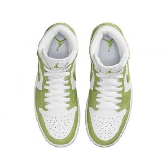 Wmns Air Jordan 1 Mid SE Green Python