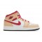 Air Jordan 1 Mid GS Light Curry Cardinal Red