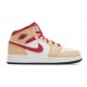 Air Jordan 1 Mid GS Light Curry Cardinal Red